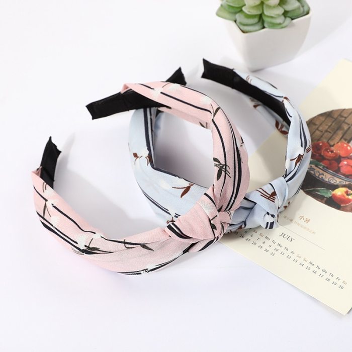 New ladies Headbands hair hoop female cross-knotted headband fashion wild cloth headband Korean ladies headwear