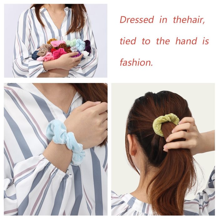 21 Pcs Velvet Scrunchie Women Girls Elastic Hair Rubber Bands Accessories Gum For Women Tie Hair Ring Rope Ponytail Holder