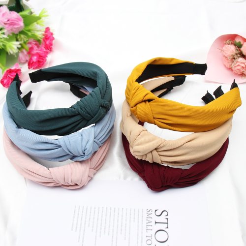 Solid Soft Knotted Flamingo Headband Hairband For Women Lady Bow Hair Hoop Hair Accessories Headwear Christmas