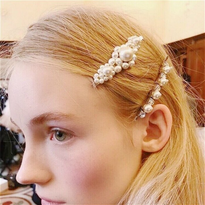 Pearl Hairgrip Elegant Women Hair Clips for Girl Princess Retro Gold Sliver Pin Barrette Hair clip Headdress Head wear Hair Pins