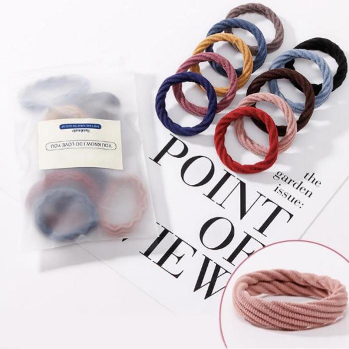 10PCS/Lot Women Girls Simple Basic Elastic Hair Bands Tie Scrunchie Ponytail Holder Rubber Bands Fas