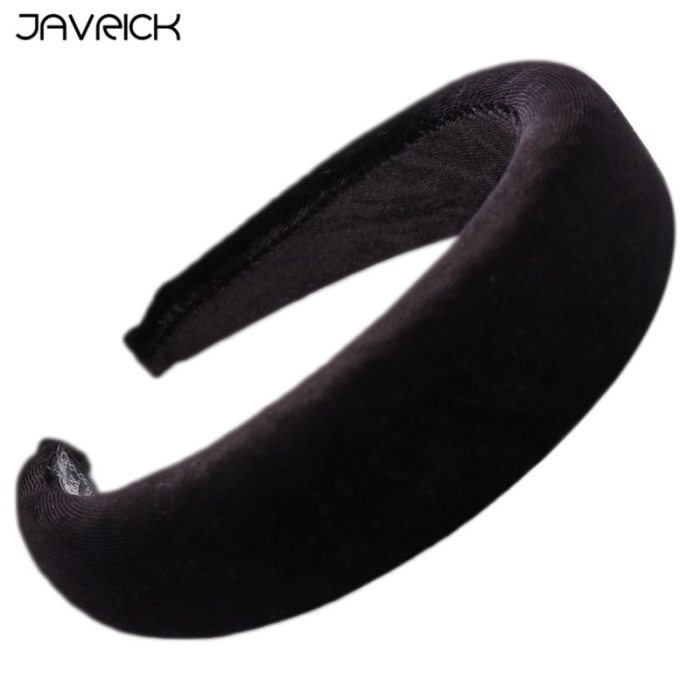 11 Colors Women Padded Wide Sponge Headband Glitter Velvet Sweet Candy Color Hair Hoop Vintage Party Stretchy Thick Headpiece