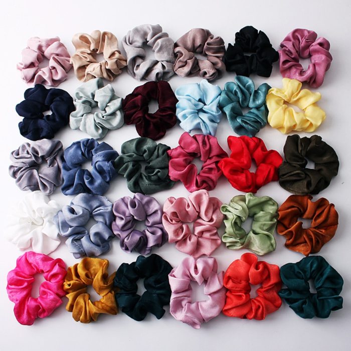 Solid Scrunchie Women Girls Elastic Hair Bands Accessories Gum For Women Tie Hair Ring Rope Ponytail Holder Headdress