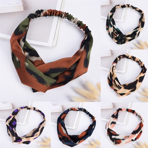 2021 new headband feminine fashion leopard print elastic cross headband headband gift резинки для волос