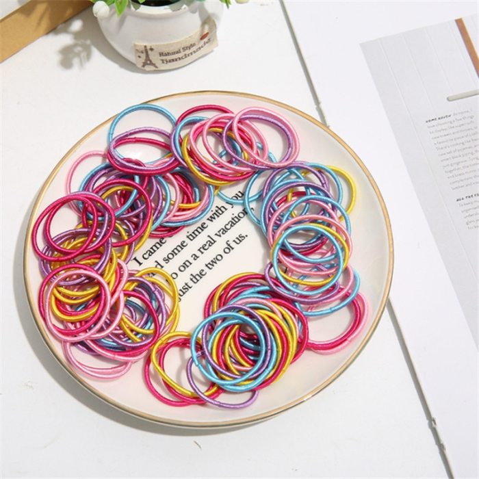 100pcs New version of the new head rope high elastic rubber hair band for girls and babies