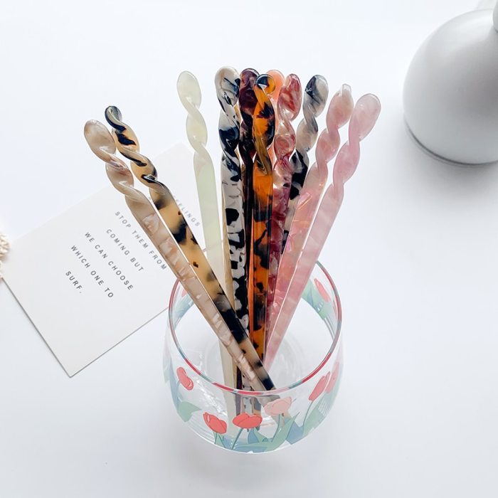 12 colors Hair Sticks Acetate Headbands For Women Elegance Lady Hairpins Fashion Hair Clip Hair Accessories Headwear