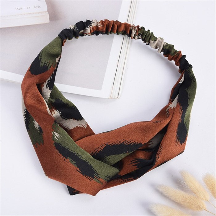 2021 new headband feminine fashion leopard print elastic cross headband headband gift резинки для волос