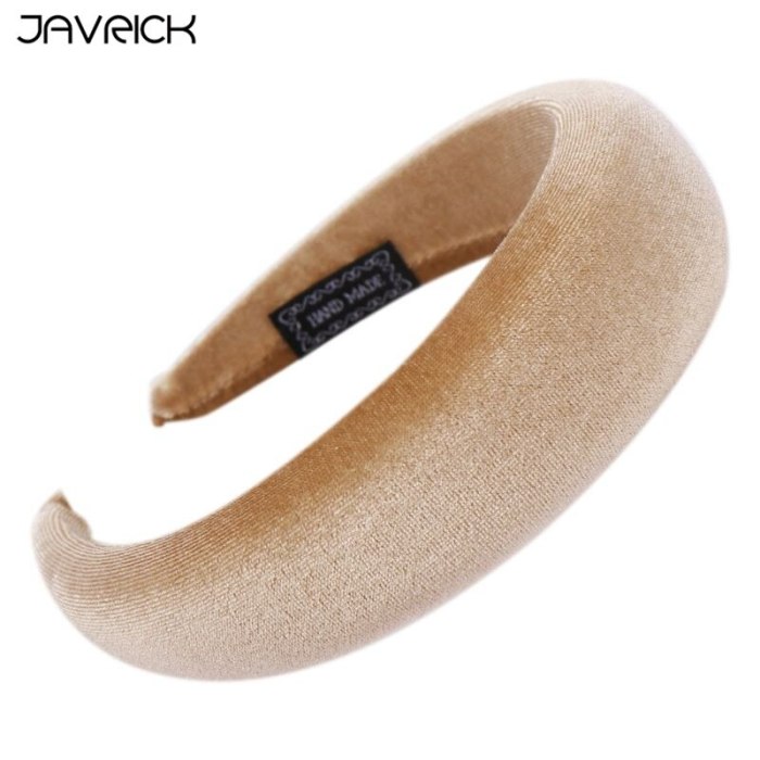 11 Colors Women Padded Wide Sponge Headband Glitter Velvet Sweet Candy Color Hair Hoop Vintage Party Stretchy Thick Headpiece