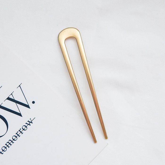 Korean U Shape Hair Clips elegant Metal Forks Vintage Styling Hairpins mother-of-pearl designer Newly for Women Hair Style Tool