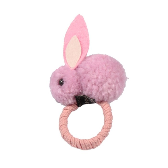 2020 Cute Ball Rabbit Hair Ring Female Tie Rope Korean Elastic Rubber Hair Bands Bunny Hair Clip Children's Hair Accessories