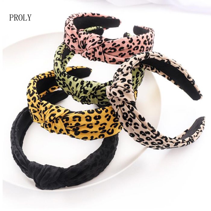 PROLY New Fashion Women Headband Leopard Hairband Casual Turban Headwear Center Knot Hair Band Girls Hair Accessories