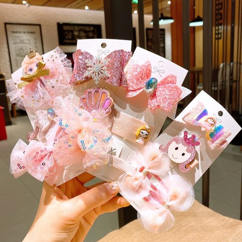 1PCS Wholesale Cartoon Elsa Anna Princess Icon Hair Pins Lovely Good Quality Hair Clips Metal Head Wear Girls BB Party Gifts
