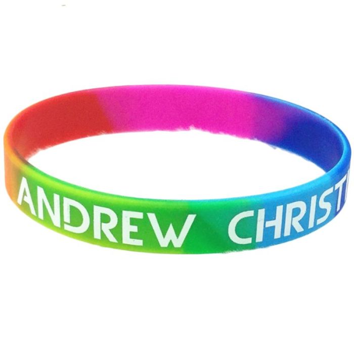 18 Types Unisex LGBT Rainbow Letters Bracelet Party Parade Sports Wristband Six-Color Gay Lesbian Pride Silicone Rubber
