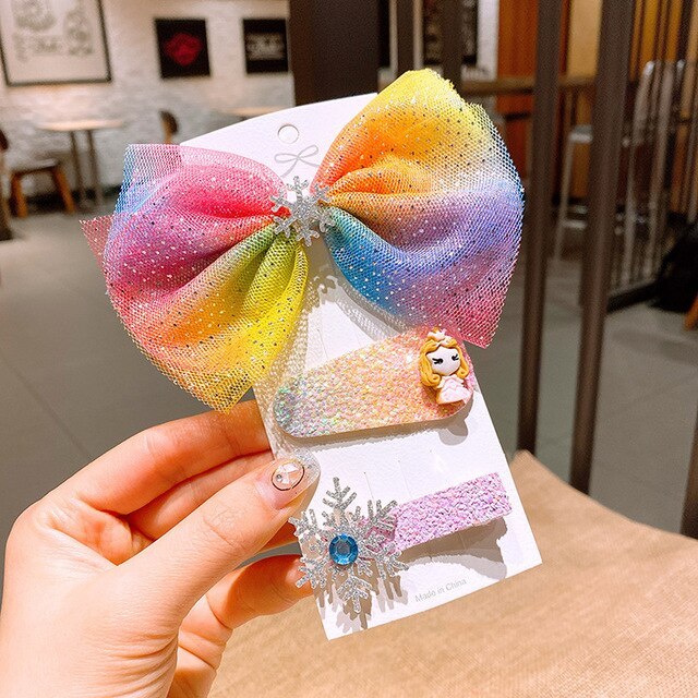 1PCS Wholesale Cartoon Elsa Anna Princess Icon Hair Pins Lovely Good Quality Hair Clips Metal Head Wear Girls BB Party Gifts