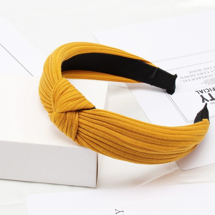 Solid Soft Knotted Flamingo Headband Hairband For Women Lady Bow Hair Hoop Hair Accessories Headwear Christmas