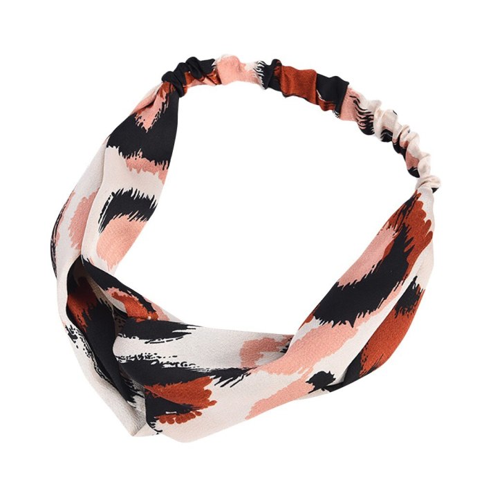 2021 new headband feminine fashion leopard print elastic cross headband headband gift резинки для волос