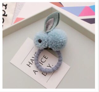 2020 Cute Ball Rabbit Hair Ring Female Tie Rope Korean Elastic Rubber Hair Bands Bunny Hair Clip Children's Hair Accessories