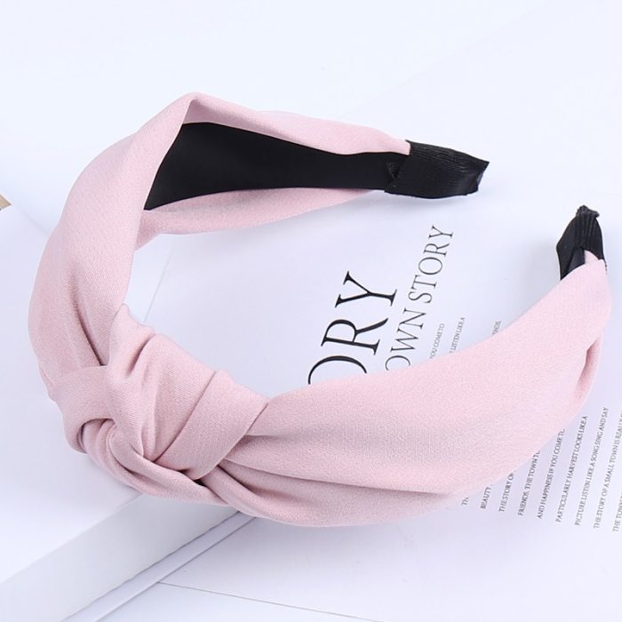 Solid Soft Knotted Flamingo Headband Hairband For Women Lady Bow Hair Hoop Hair Accessories Headwear Christmas