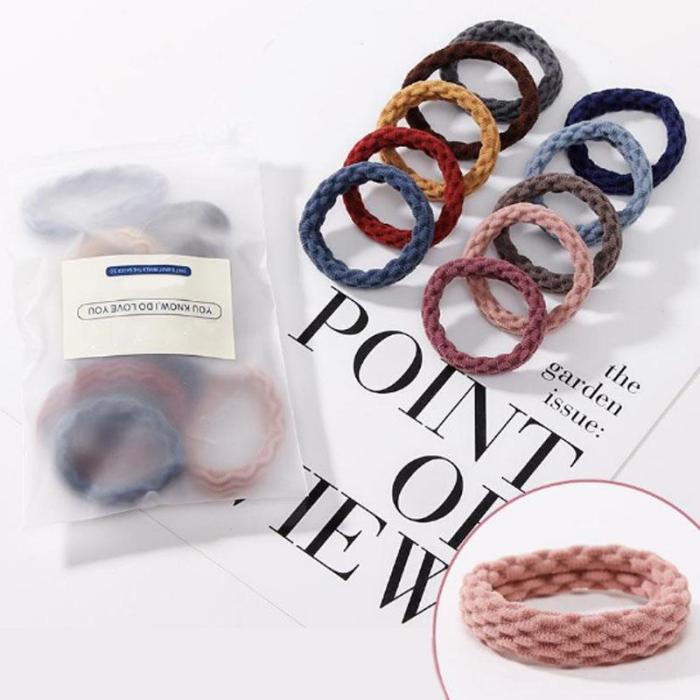 10PCS/Lot Women Girls Simple Basic Elastic Hair Bands Tie Scrunchie Ponytail Holder Rubber Bands Fas