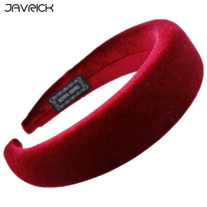 11 Colors Women Padded Wide Sponge Headband Glitter Velvet Sweet Candy Color Hair Hoop Vintage Party Stretchy Thick Headpiece