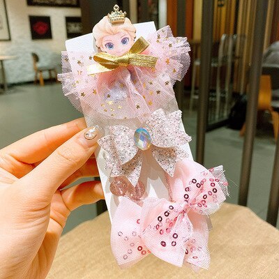 1PCS Wholesale Cartoon Elsa Anna Princess Icon Hair Pins Lovely Good Quality Hair Clips Metal Head Wear Girls BB Party Gifts