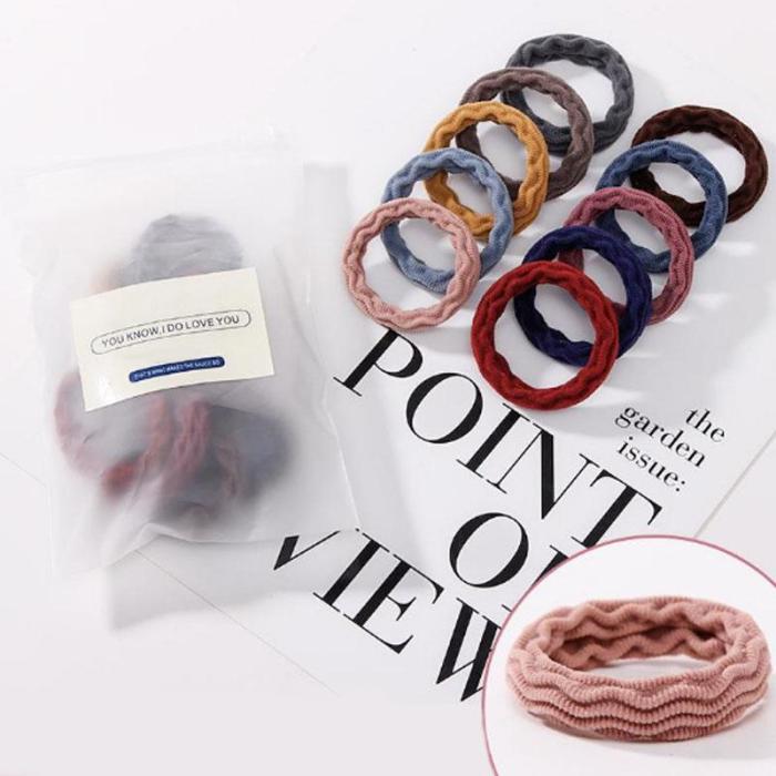 10PCS/Lot Women Girls Simple Basic Elastic Hair Bands Tie Scrunchie Ponytail Holder Rubber Bands Fas