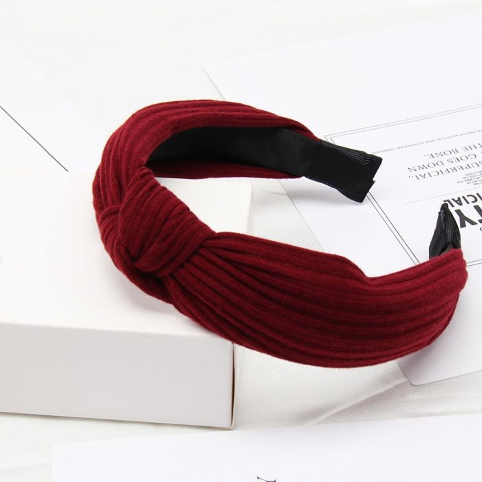 Solid Soft Knotted Flamingo Headband Hairband For Women Lady Bow Hair Hoop Hair Accessories Headwear Christmas