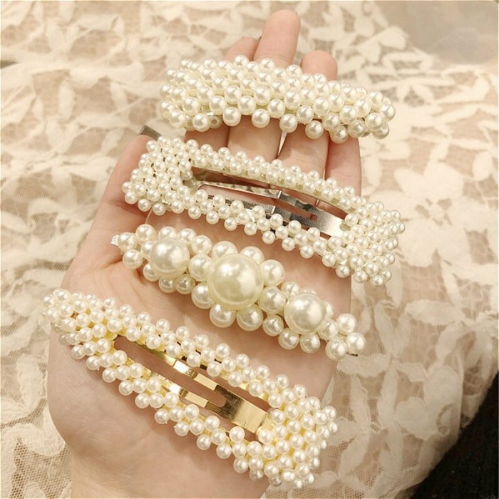 Pearl Hairgrip Elegant Women Hair Clips for Girl Princess Retro Gold Sliver Pin Barrette Hair clip Headdress Head wear Hair Pins
