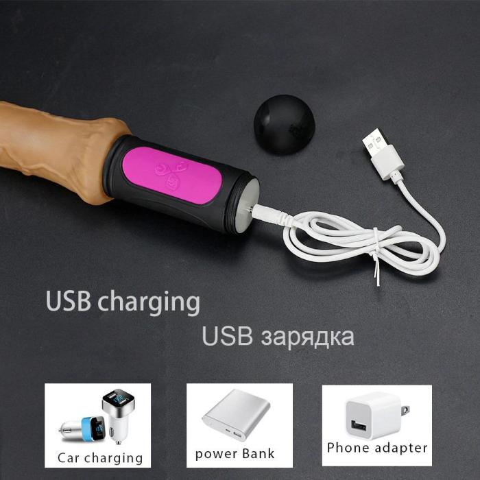 Heating Realistic Dildo-10 speed bend Soft huge dildo