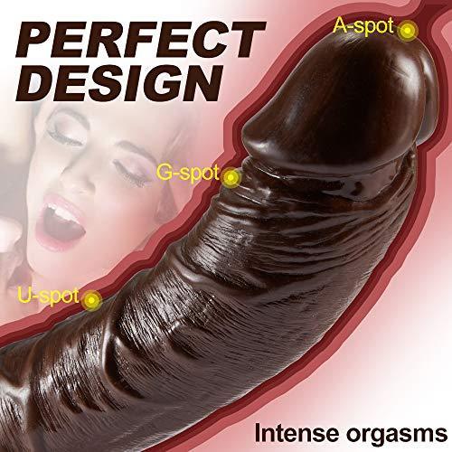 9 Inch Manual Curved Giant Realistic Chocolate-Colored Dildo