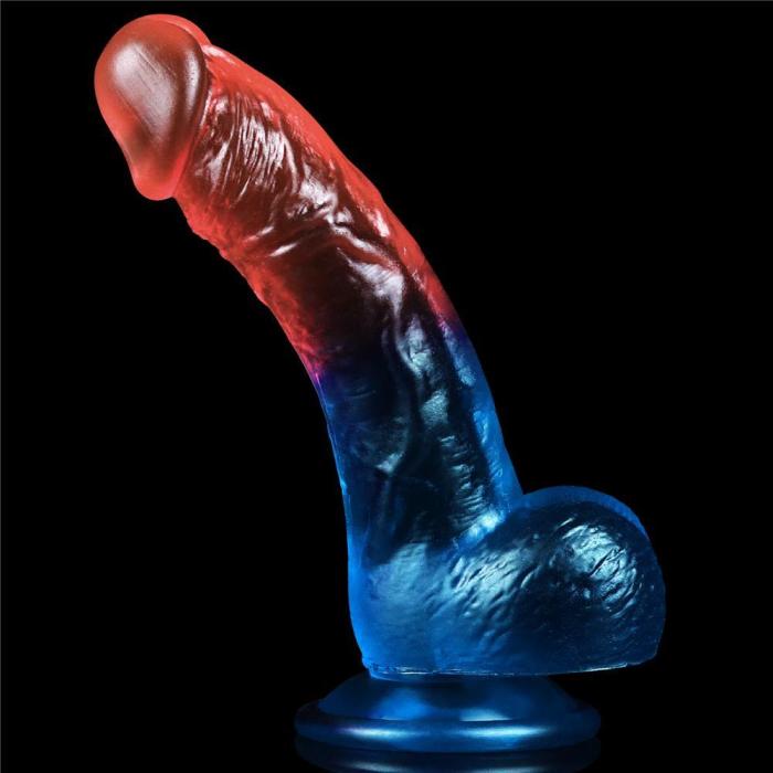 Lovetoy 8 Inch Suction Cup Multicolor Lifelike Dildo