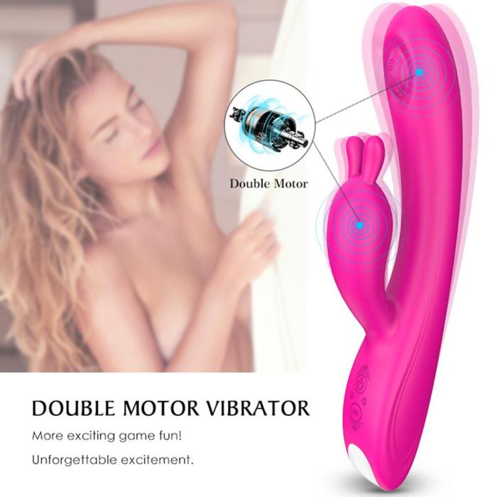 Dual Motor 9X9 Modes Flapping Clitoris G-Spot Rabbit Vibrator