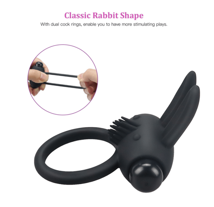 Rabbit Silicone 1 Vibration Cock Ring for Male and Couples