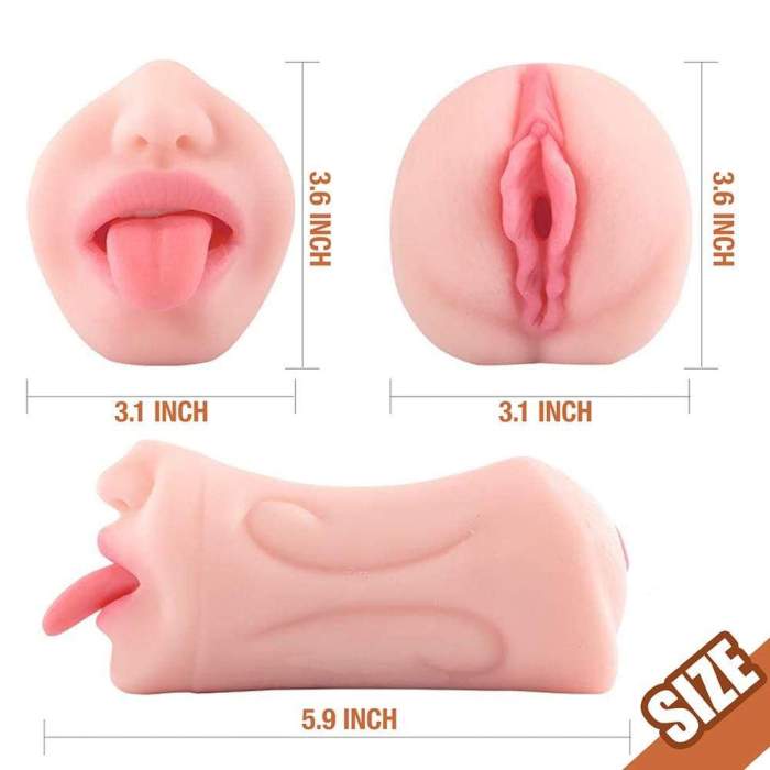 5.9Inch Pocket Pussy Realistic Mouth With 3D Teeth And Tongue