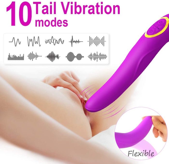8 Suction Modes & 10 Tail Vibration Modes & 5 Licking Modes Tongue Licking Toy