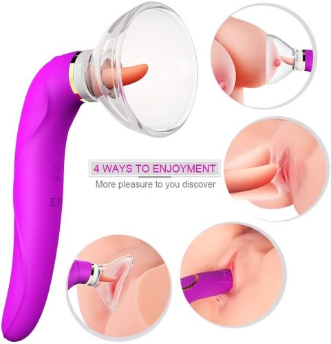 8 Suction Modes & 10 Tail Vibration Modes & 5 Licking Modes Tongue Licking Toy