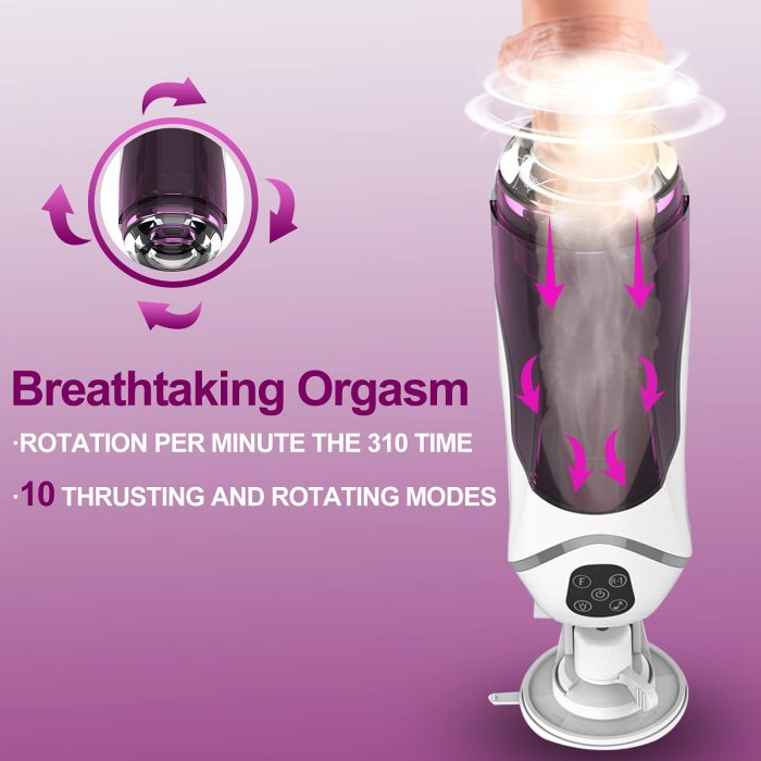  10 Vibrating Modes  High Speed and Powerful Stimulation Thrusting & Rotating Male Masturbator Cup
