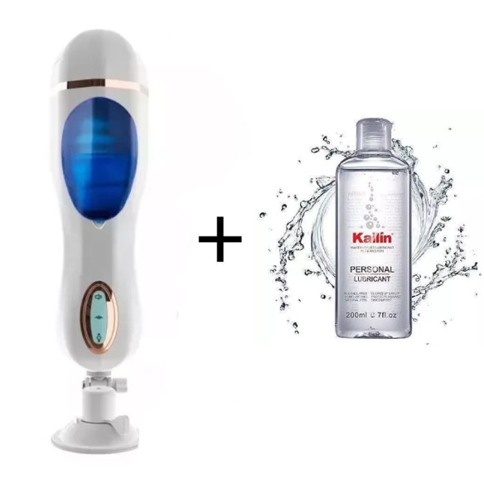 Hellofuntoys™ Vibrating Thrusting Suction Cup Pussy Male Masturbator