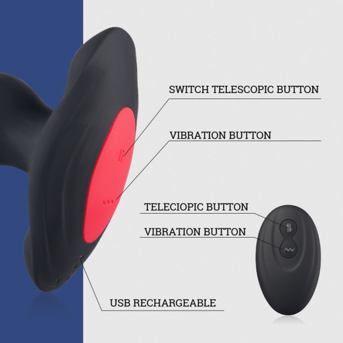 Hellofuntoys™ 3 Thrusting 10 Vibrations Anal Plug with Remote Controller