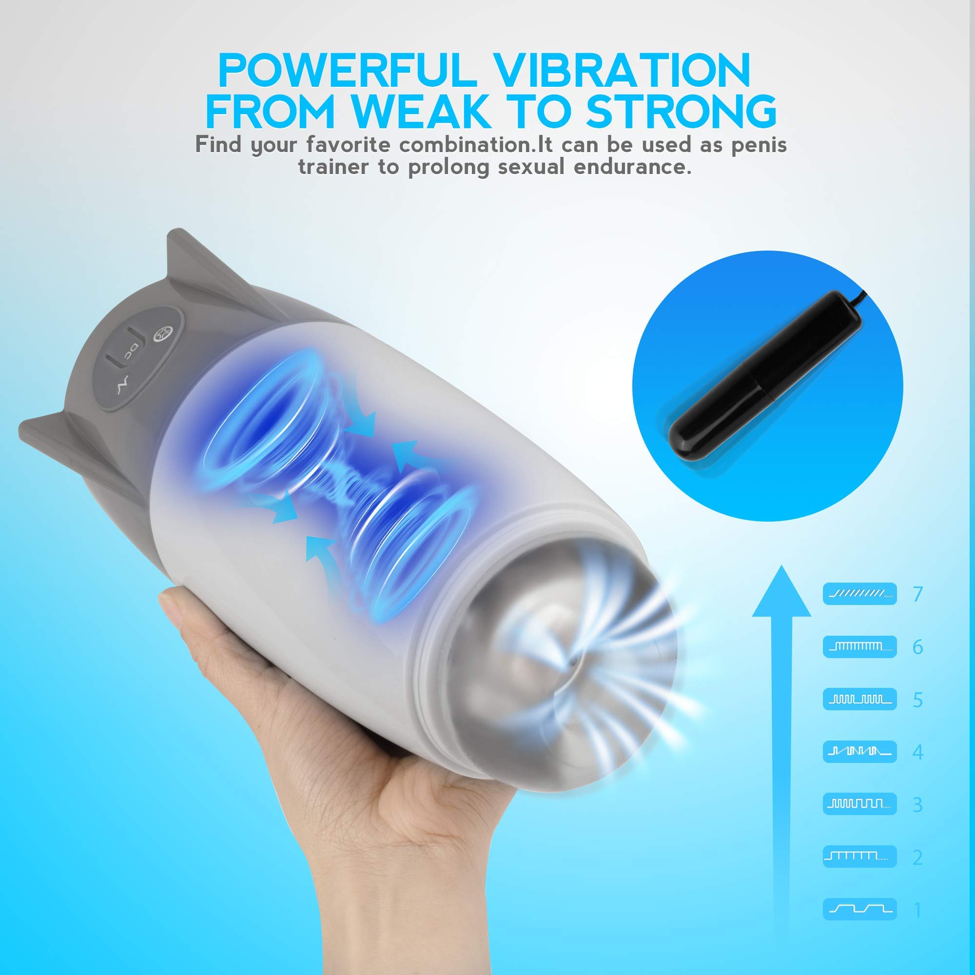 Rocket Automatic Male Masturbator Cup with 5 Suction & 7 Vibration Rocket Automatic Male Masturbator Cup with 5 Suction & 7 Vibration