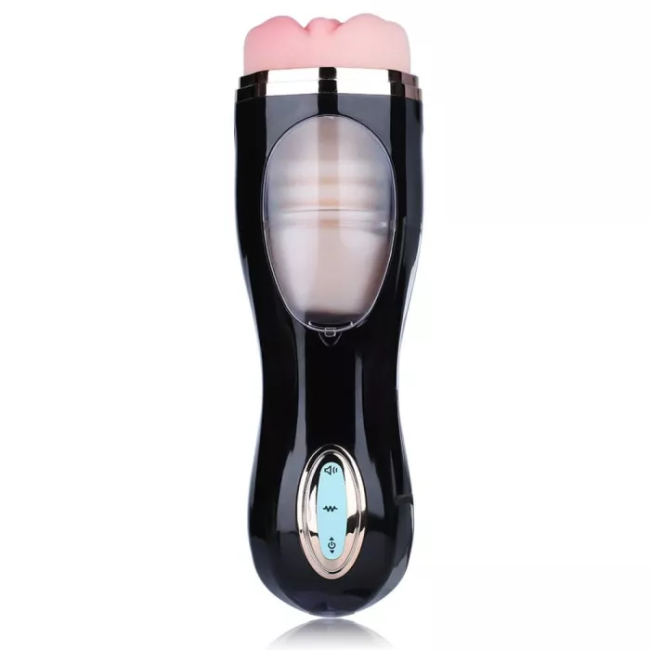Hellofuntoys™ Vibrating Thrusting Suction Cup Pussy Male Masturbator