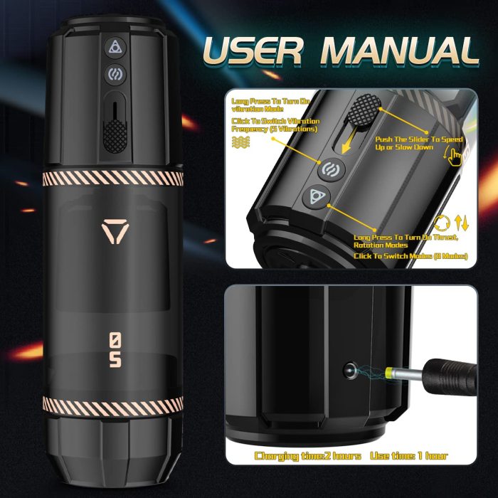 8 Thrusting & Rotating and 5 Vibrations Automatic Electric Male Masturbator Stroker