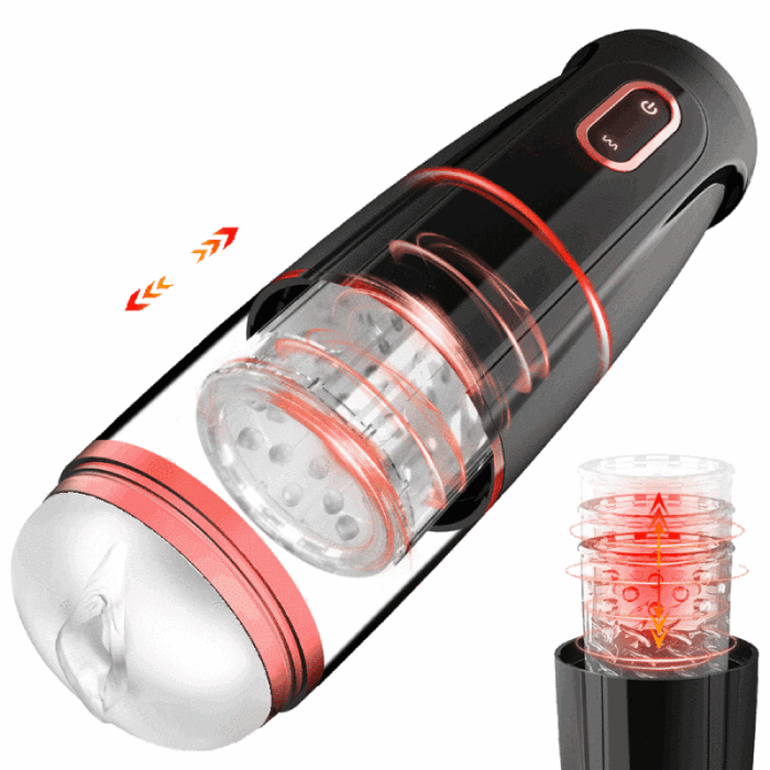 Hellofuntoys™ 10 Powerful Thrusting Rotating Hands Free Blowjobsex Machine