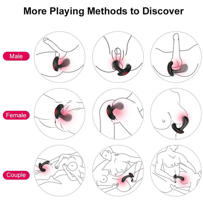 Inflatable Butt Plug Vibrator Wireless Remote Control Male Prostate Massager