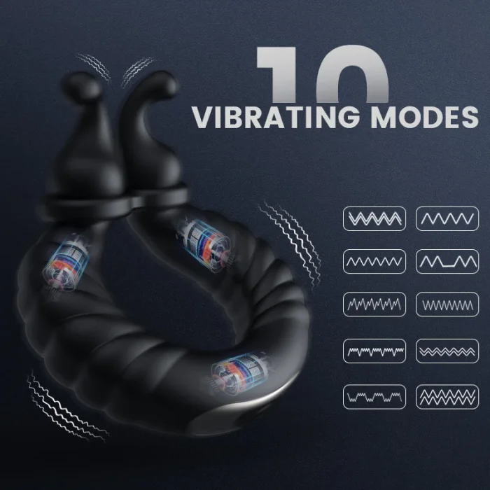 Separable Rabbit Rocker 11 Vibrating Cock Ring for Man