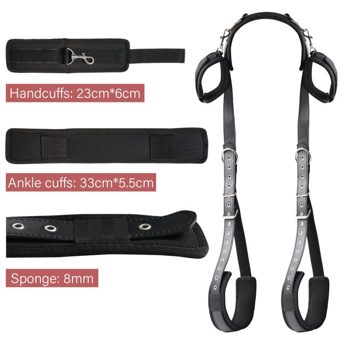 Adjustable Wrist Thigh Restraint Ropes and Soft Tie Set, Portable SM Games Sex Toys for Couples Restraints Kit Unisex