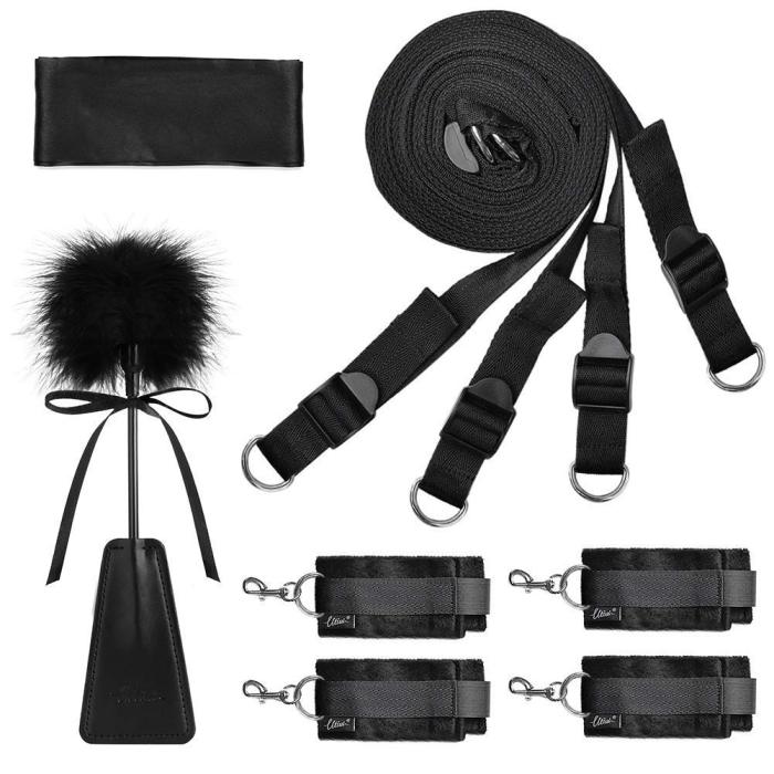 Restraints Set Sex Toys with Hand Cuffs Ankle Cuff Bondage Collection & Blindfold & Tickler Included