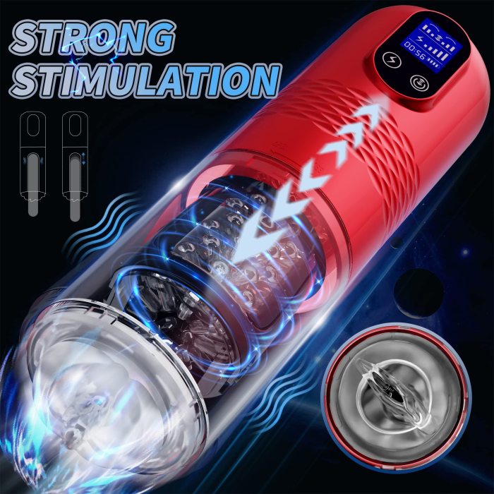 LCD Display 10 Vibrating & 6 Thrusting Modes Automatic Male Masturbators