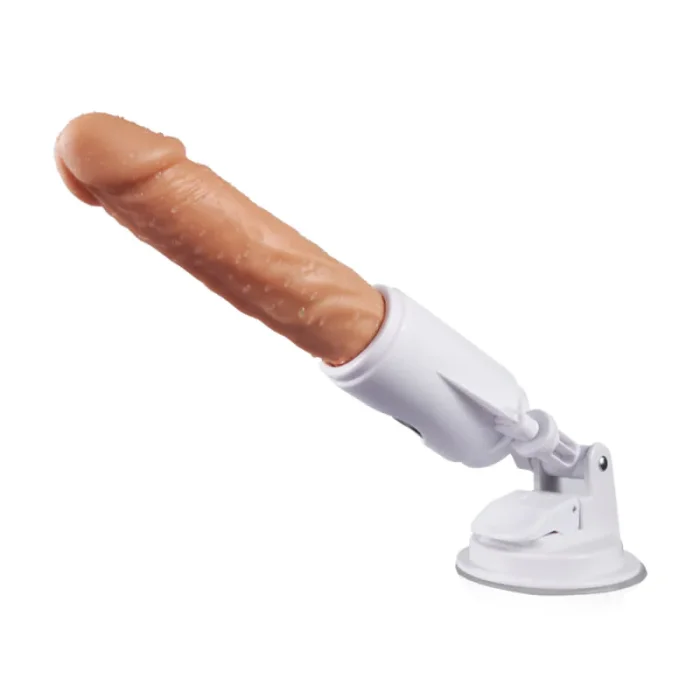 Hellofuntoys™ 5.4-Inch 7 Vibrating 7 Telescoping Silicone Dildo with Mount Base