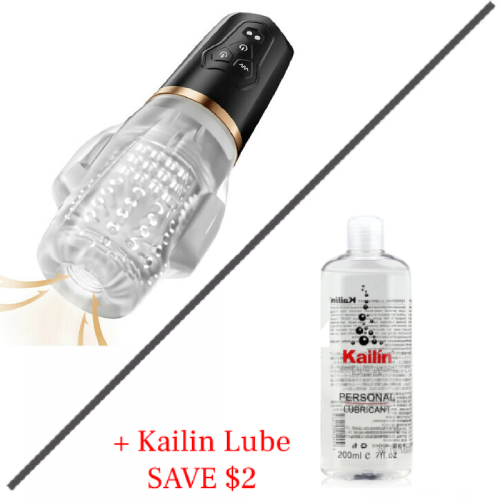 Hellofuntoys™ Rocket Sucking & Vibrating Transparent Dual Motor Male Masturbation Cup